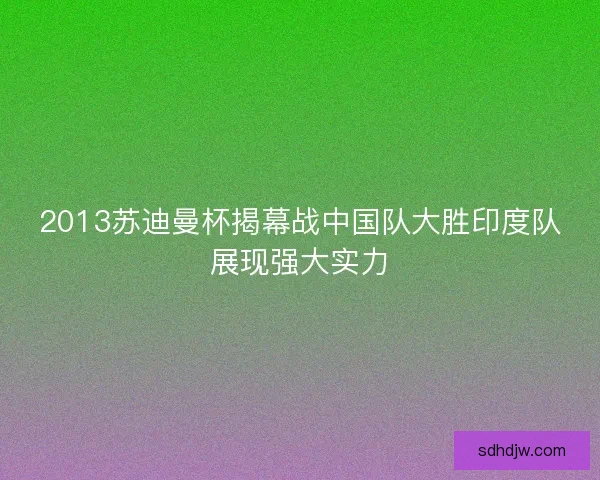2013苏迪曼杯揭幕战中国队大胜印度队展现强大实力